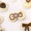 Novos Acessórios de Cabelo Flor de Pérola Renda Cor Contrastante Café com Leite Retro Outono e Inverno Bolsas de Roupa Acessórios DIY