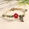 Pulsera de Cerámica Hecha a Mano con Dijes de Flor de Puente Roto Joyería Pequeña Suministro para Puestos Callejeros Pulsera de Moda Tendencia Accesorios para Mujer