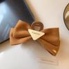 Diadema de princesa Escape marrón con lazo grande de doble cara, accesorios para el cabello con clip, horquilla con clip de tiburón dulce, cabeza femenina