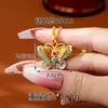 Nuevo Collar Estilo Chino Antiguo Goteo de Aceite Mariposa Hueca Colgante de Oro de Arena Vietnamita Joyería Duradera Estilo Palacio Oro Imitación