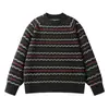 Yidao Vintage 2026 Otoño Nuevo Retro Atmósfera Nórdica Fair Isle Ola Jacquard Redondo Cuello Suéter
