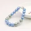 Nuevo Conjunto de Collar de Perlas Estilo Chino para Mujer, Cadena para Clavícula de Perla Redonda Imitación Tahitiana Color Caramelo Fresco Morandi Venta al por Mayor