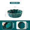 Hanle Nórdico Creativo Hogar Fruta Postre Tazón Cerámico Esmeralda Cerámica Comida Encaje Simple Tazón para Ensalada