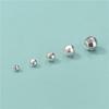 Cuentas pequeñas de plata esterlina S925, cuentas redondas sueltas, accesorios para pulseras, collares y bolsas de material.