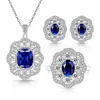 Transmisión en Vivo Transfronteriza Set de Gemas de Lujo Anillo con Incrustaciones de Diamantes Ocho Corazones Ocho Flechas Collar Colgante Pendientes de Alta Gama Venta al por Mayor