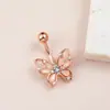 Amazon AliExpress Anel de Unha Quente Conjunto Borboleta Brilhante de Diamante Joias de Piercing de Borboleta na Unha Fivela de Unha