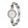 Relógio Pequeno de Disco Cravejado com Diamantes com Pulseira de Rebites Delicados, Conjunto de Liga Metálica Tendência Feminino, Relógio de Moda Transfronteiriço