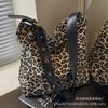 Bolsa de Lona Gran Capacidad 2026 Nuevo Estilo de Bolsa para Mujer Ins Bolso Cruzado Bolso de Hombro Estampado de Leopardo Bolso Tote Bolsa Grande