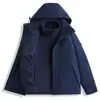Tallas Grandes Nueva Chaqueta de Montañismo para Exteriores para Hombre Chaqueta Impermeable a Prueba de Viento Tres en Uno Desmontable Engrosada Chaqueta de Otoño e Invierno para Mujer