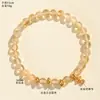 Pulsera Brazalete Colgante de Citrino Amarillo Natural de 6 mm Dios de la Riqueza Estilo Chino Lingote Sosteniendo Dinero Dios de la Riqueza de los Cinco Caminos Pulsera de Amatista Joyería