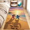 Linda Alfombra de Mesita de Noche de Dibujos Animados Stitch, Resistente a Manchas y Fácil de Cuidar, Alfombra Resistente al Desgaste para Mirador, Manta Refrigerante para Dormitorio, Alfombra para Mesa de Café de Sofá