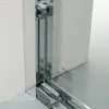 Cuarto de Ducha con Mampara de Cristal Templado de Línea Recta para Separación Seca y Húmeda, Baño con Marco de Acero Inoxidable, Cuarto de Ducha de Línea Recta