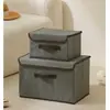 Caixa Organizadora de Roupas para Uso Doméstico, Dobrável com Tampa, Organizador à Prova de Poeira, Caixa Organizadora Multifuncional de Tecido para Roupas e Calças