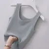 Nueva Camisola de Hilo de Seda Helada para Mujer Talla Grande Ajustada para Usar por Dentro y por Fuera Sexy Fresca Versátil Sin Mangas Camiseta Básica Envío Gratis