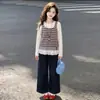 Conjunto de Primavera e Outono para Meninas 2026 Novo Casual Estilo Coreano Crianças Médias e Grandes Conjunto de Três Peças Colete Suéter Tendência Transfronteiriça
