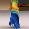Vestido Largo Bohemio para Mujer 2026 para Comercio Exterior, Vestido Casual de Playa Hawaiano con Estampado 3D