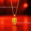 Colar Pingente de Boi Estilo Chinês Novo Resina Ano do Boi Zodíaco para Mulheres, Colar Pingente de Boi Auspicioso, Corrente de Clavícula Atacado