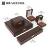 Caja de Regalo para Joyería de Cuero de PU en Ángulo Recto Caja de Empaque Caja para Anillos de Collar Caja de Almacenamiento para Colgantes y Pulseras Color Café Caja de Regalo Navideño