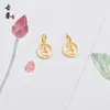 Cobre Chapado en Oro Gota de Aceite Cinco Vías Dios de la Fortuna Esmalte Colgante Hecho a Mano DIY Pulsera Collar Accesorios Pequeños