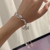 Novo Pulseira de Miçangas com Borboleta e Lótus com Pingente de Borla Feminina Luxo Leve Sensação de Alto Padrão Super Fada Pequena Clara Fina Meio Pulseira Pulseira
