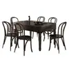 Mesa de comedor cuadrada-redonda de estilo medieval de doble uso con patas de madera tallada negras, plegable y extensible, para comedor del hogar, mesa de comedor para 6 personas