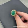 Nuevo anillo de jaspe de calcedonia, personalidad de nicho, moda, protección de color jade, anillo de galvanoplastia, suministro transfronterizo al por mayor