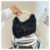 Bolso Bandolera de Cadena Estilo Hada China Bolso Floral Elegante Bolso de Cadena de Perlas Bolso Pequeño de Banquete Bolso de Mano para Mujer