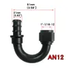 Junta de inserção de tubo de óleo resfriado a óleo para automóvel, junta de tubo de óleo invertida, 0 graus, 45 graus, 90 graus, 180 graus, junta AN Tower