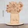 Productos Nuevos Transfronterizos Día de la Madre Bricolaje Hecho a Mano Virutas de Madera Marcado Láser Artesanías de Madera Adornos de Mesa para Fiesta En Stock