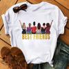 Camiseta Melhor Amiga feminina nova camiseta preta moda feminina camiseta com estampa fofa Harajuku blusa gola redonda