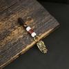 Colgante de Palma de Corazón de Buda de Latón Pixiu para Hombre y Mujer, Colgante para Bolso, Llavero para Coche, Retro Vestido, Dinero de Cinco Emperadores, Calabaza