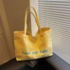 Bolsa de Ombro de Lona Artística Feminina de Grande Capacidade para Venda por Atacado Transfronteiriça 2026 Nova Tendência Casual Versátil Bolsa de Axila para Mulheres