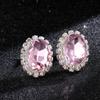Coreia do Sul Brincos ovais de strass Dongdaemun femininos de luxo sofisticado brincos de cristal brilhantes joias de orelha atacado
