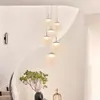 Lustre Redondo Simples Escandinavo para Mesa de Cabeceira Criativo Estiloso para Restaurante Sala de Estar Lustre para Casa Duplex Loft Escada