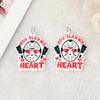 Pendientes, collar y llavero de acrílico de doble cara con diseño de terror de Halloween.