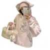 Sudadera con Capucha Bordada de Ciervo Rosa para Mujer, Forrada de Polar y Engrosada, Corte Holgado Estilo Coreano, Chaqueta de Manga Larga Estilo Perezoso, Artículo Popular de Otoño e Invierno