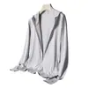 Ropa de Protección Solar de Seda Helada de Verano para Hombres y Mujeres, Secado Rápido, Ligera, Informal y Versátil, Top con Capucha para Exteriores 1/2 Pieza