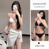 Verão Novo Biquíni Fato de Banho Feminino Três Peças Estilo Ins High-End Cobrindo a Barriga Emagrecedor Look Fato de Banho para Férias em Águas Termais
