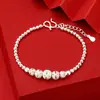 Pulsera de Cielo Estrellado con Cuentas de Plata Pura S999, Diseño Simple y Único para Mujeres, Joyería Personalizada, Regalo de Vacaciones