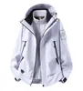 Forro de forro polar compuesto Olyron de grafeno, cremallera impermeable, insignia intercambiable, chaqueta con capucha tres en uno