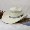 Chapéu de Cowboy Panama Ocidental de Grão Fino Cinco Pontos Chapéu de Cavaleiro Chapéu de Sol de Praia para Homens Venda Quente Transfronteiriça Amazon