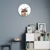 Reloj de pared lindo con patrón de animal zorro, puntero de metal acrílico silencioso, venta al por mayor