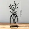Decoración de jarrón de línea metálica de 3 piezas para mesa de comedor y sala de estar, decoración artística para el hogar, adorno de pared de fondo 2D creativo
