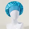 Comercio Exterior Más Vendido Gorro de Noche Elástico de Ala Ancha Popular Europeo y Americano Sombrero Redondo de Satén Sombrero para el Cuidado del Cabello para Mujeres Venta Directa de Fábrica