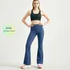 Pantalones de yoga acampanados de cintura alta para mujer, pantalones largos de fitness para Pilates, leggings de exterior, pantalones deportivos, pantalones de yoga ligeramente acampanados