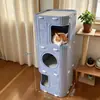 Casa para Gatos de Múltiples Niveles en Stock para Hogares con Múltiples Mascotas, Estructura para Trepar Gatos, Tablero Rascador para Gatos, Todo en Uno, Adecuado para Todas las Estaciones, Resistente al Desgaste y a los Arañazos