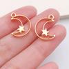 Colgante de Aleación Retro Hueco de Estrella Luna Sol de Cinco Colores Pulsera Hecha a Mano Llavero Accesorios Joyería Colgante