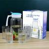 Conjunto de Jarra de Água Fria de Vidro para Uso Doméstico, Utensílios de Água Simples e Estilosos, Copos de Vidro de Alta Capacidade, Atacado