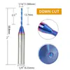 Cuchilla de Corte Espiral Ascendente Ranura de Incrustación de Madera Fresadora de Grabado Fresadora para Mortajas Carburo Azul Nano Fresadora para Carpintería