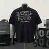 Camiseta Corta de Algodón Puro con Letras de Perlas Marca Trendy Americana para Hombres y Mujeres Verano Diseño Callejero Ins Top Holgado para Pareja